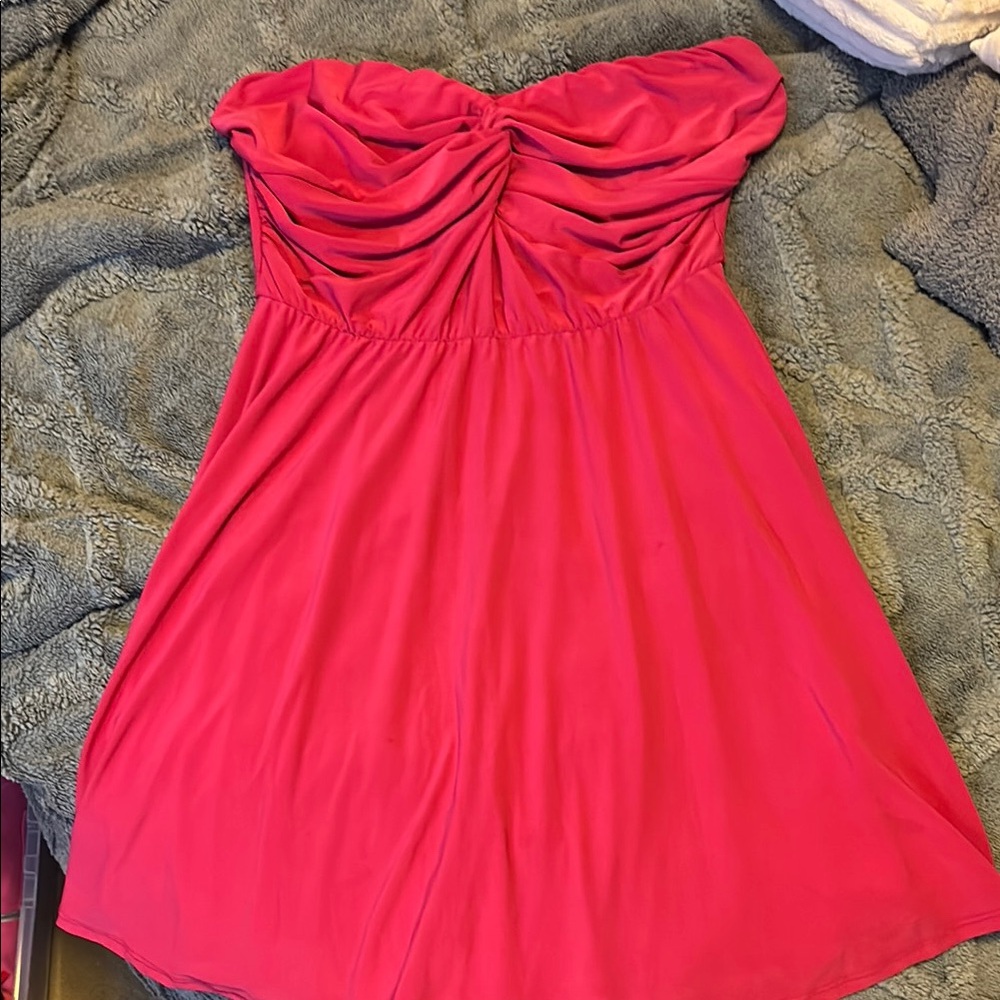 Elegant Pink Strapless Dress